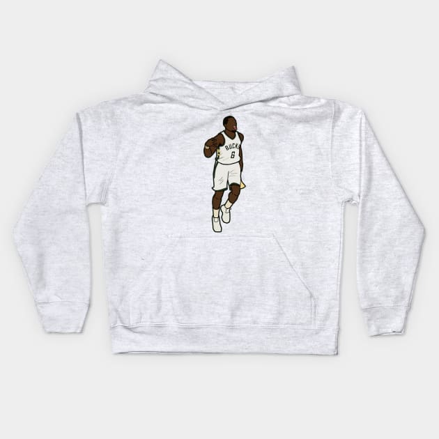 Eric Bledsoe 3 Point Celebration - NBA Milwaukee Bucks Kids Hoodie by xavierjfong